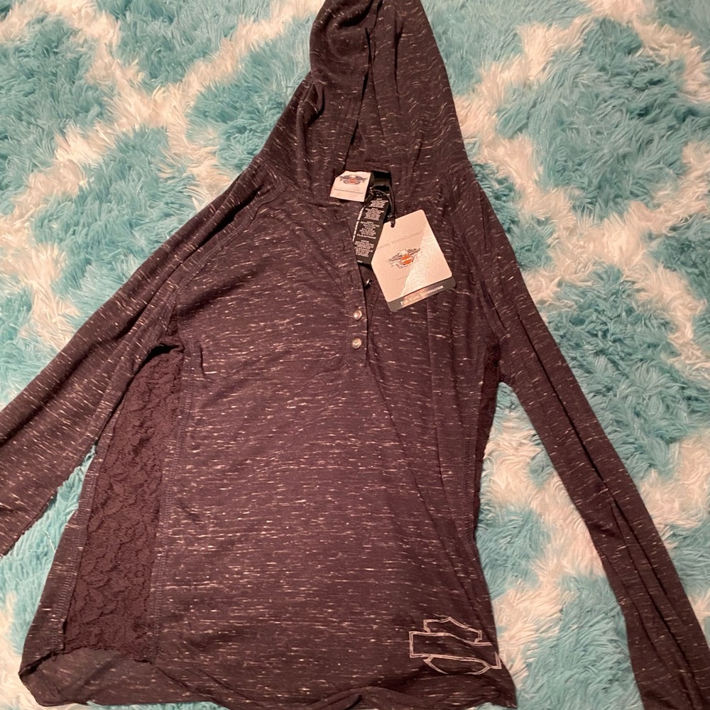 Womens Harley Davison hooded top.